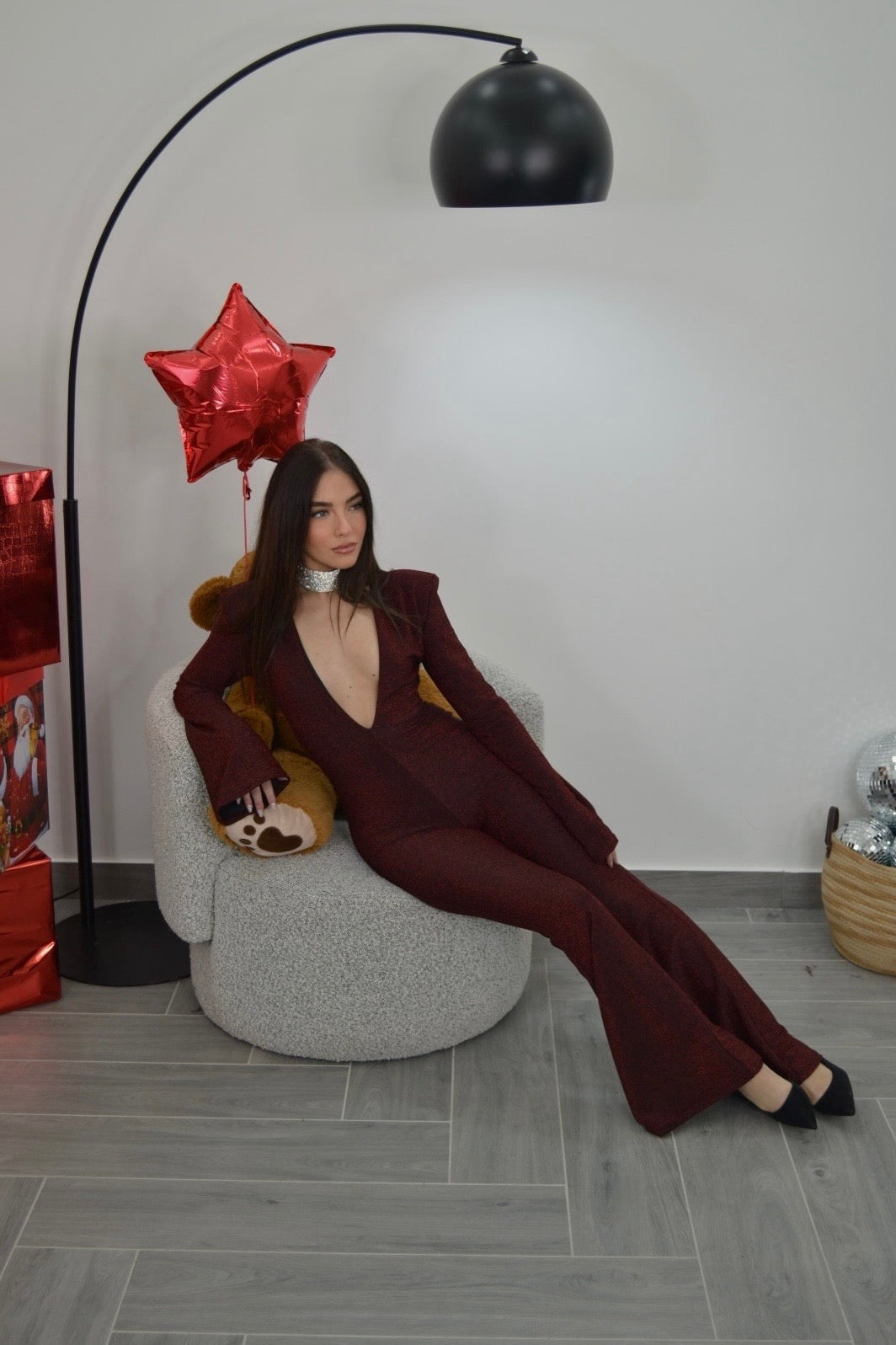 Jumpsuit Lurex Burgundy