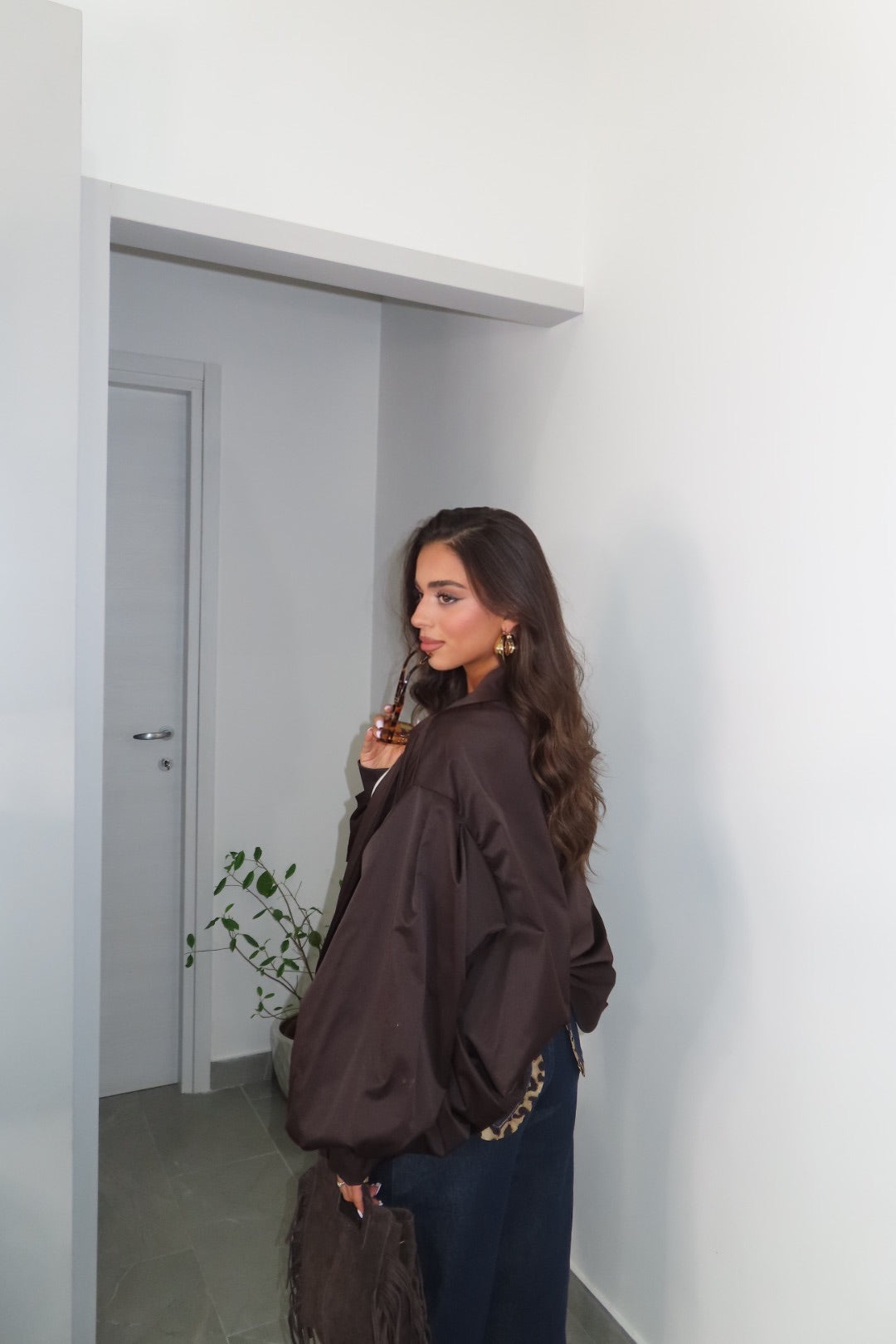 Bomber Anti vento Marrone e Bordeaux
