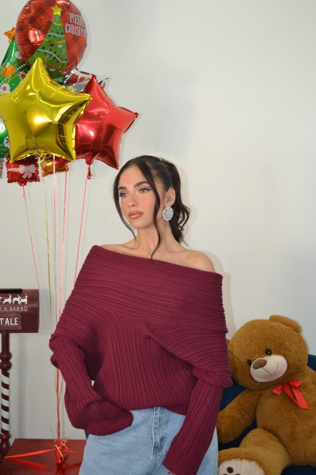 Pull Ludo bordeaux