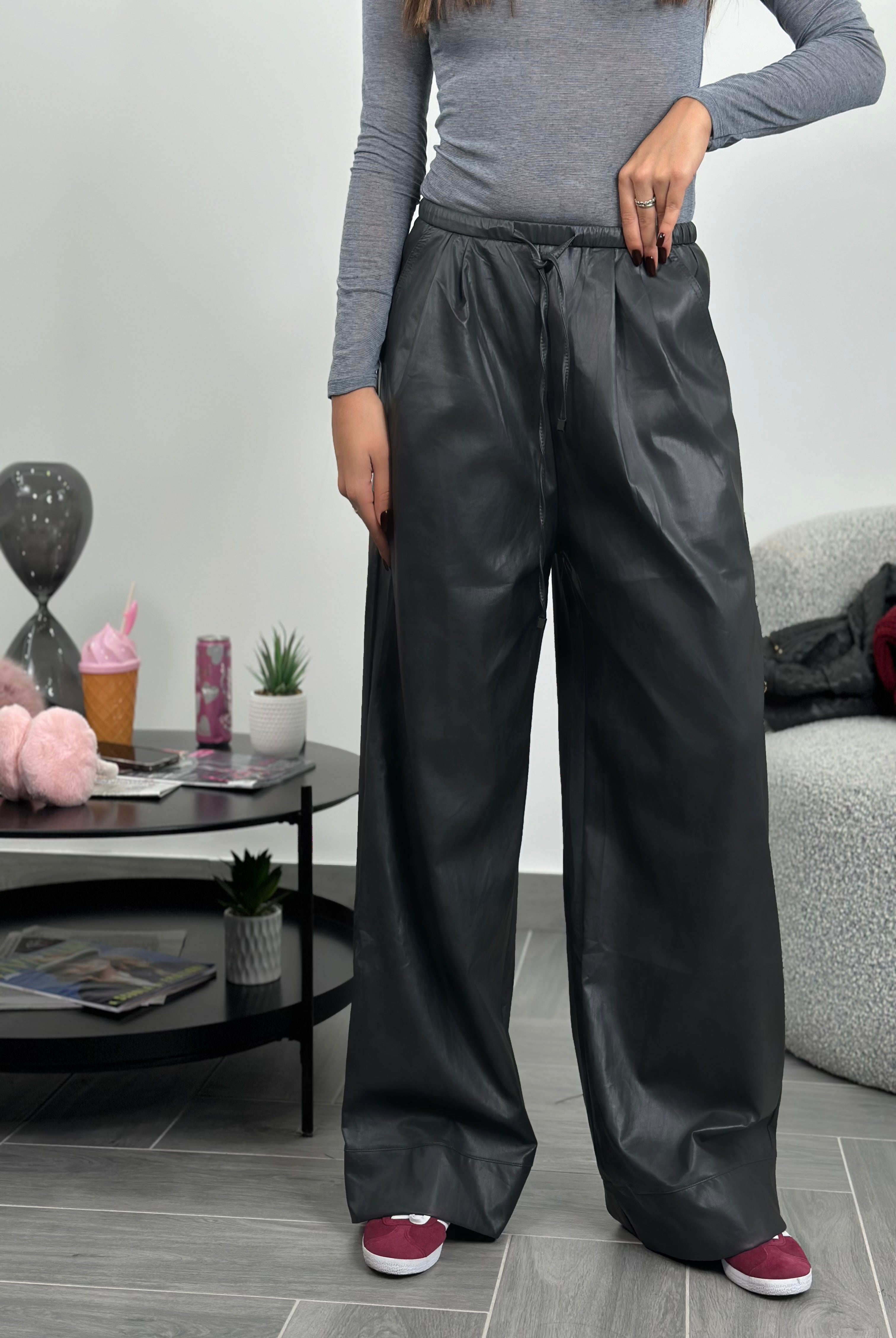 Pant In ecopelle Grey