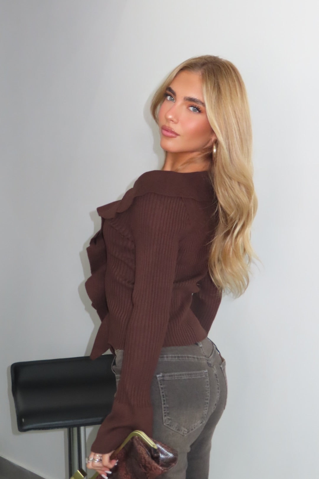 Maglia Cinzia Marrone Bordeaux nero bianco