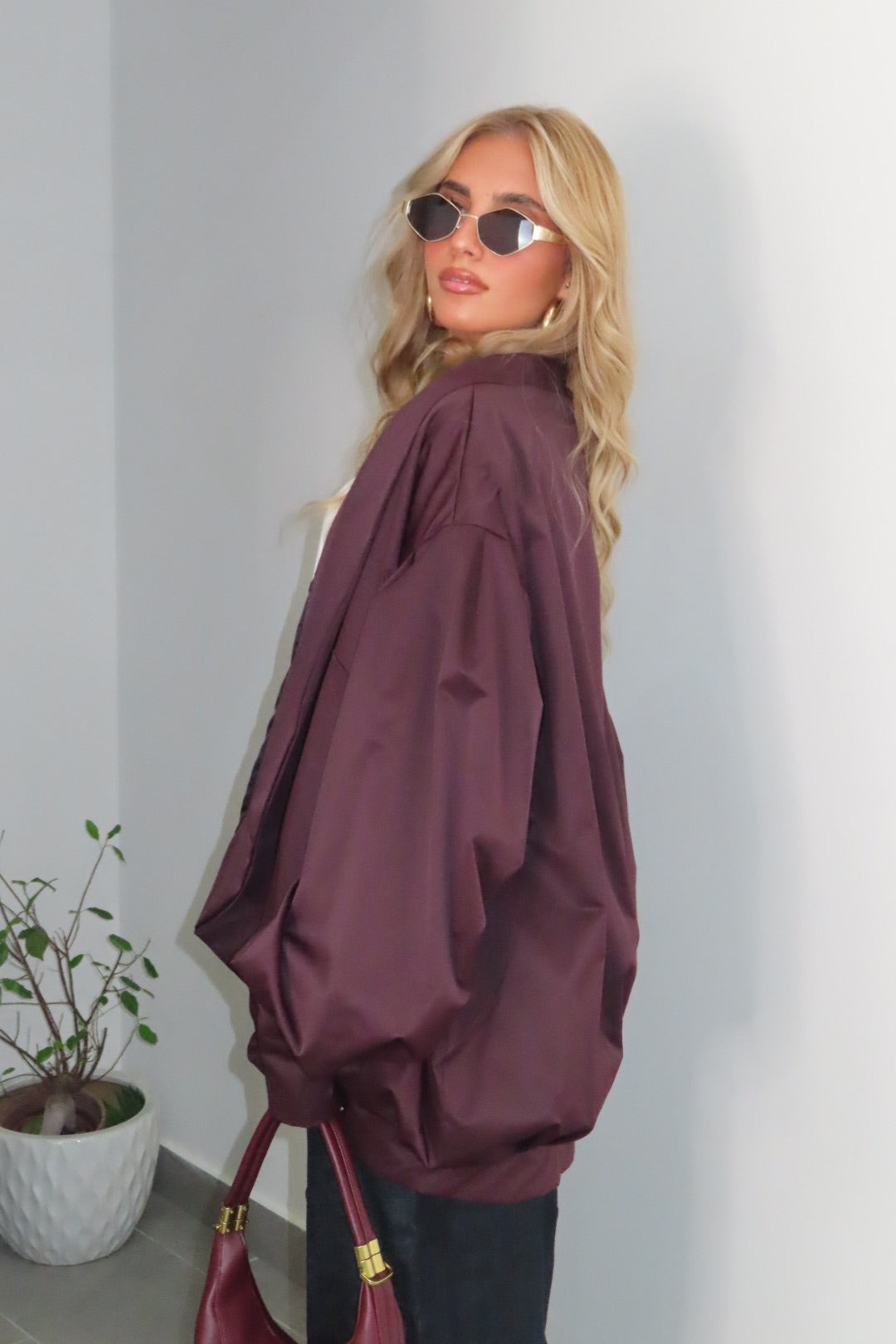 Bomber Anti vento Marrone e Bordeaux