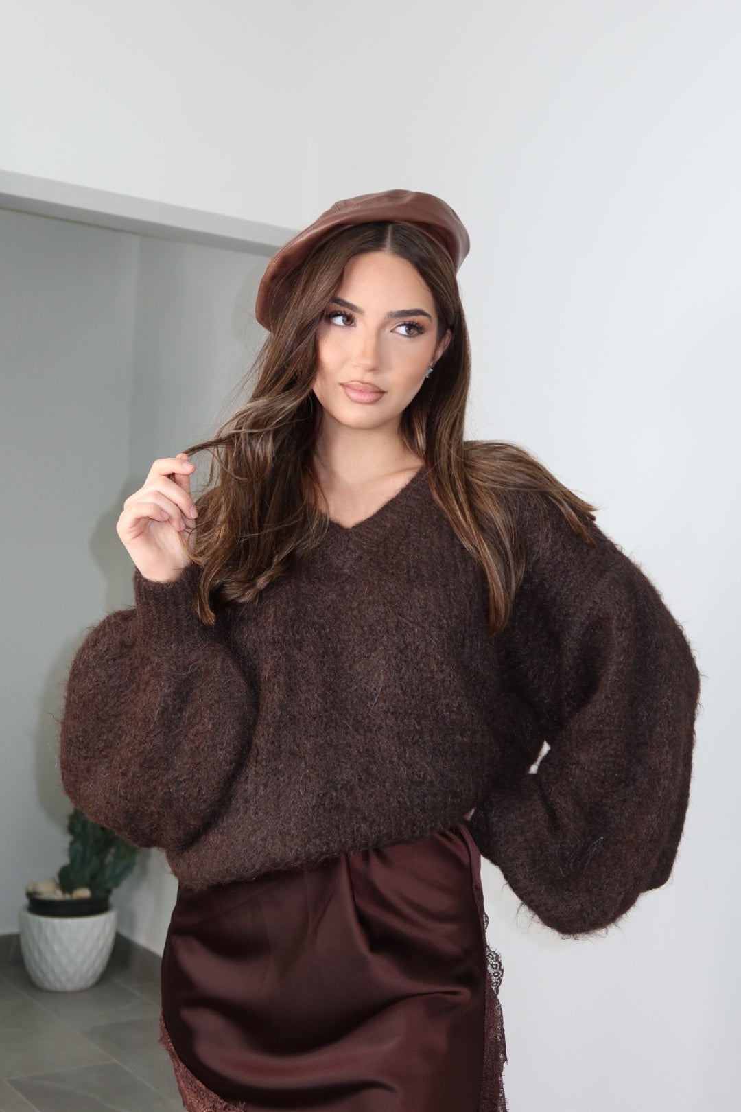 Pull Giselle Marrone Grigio Beige