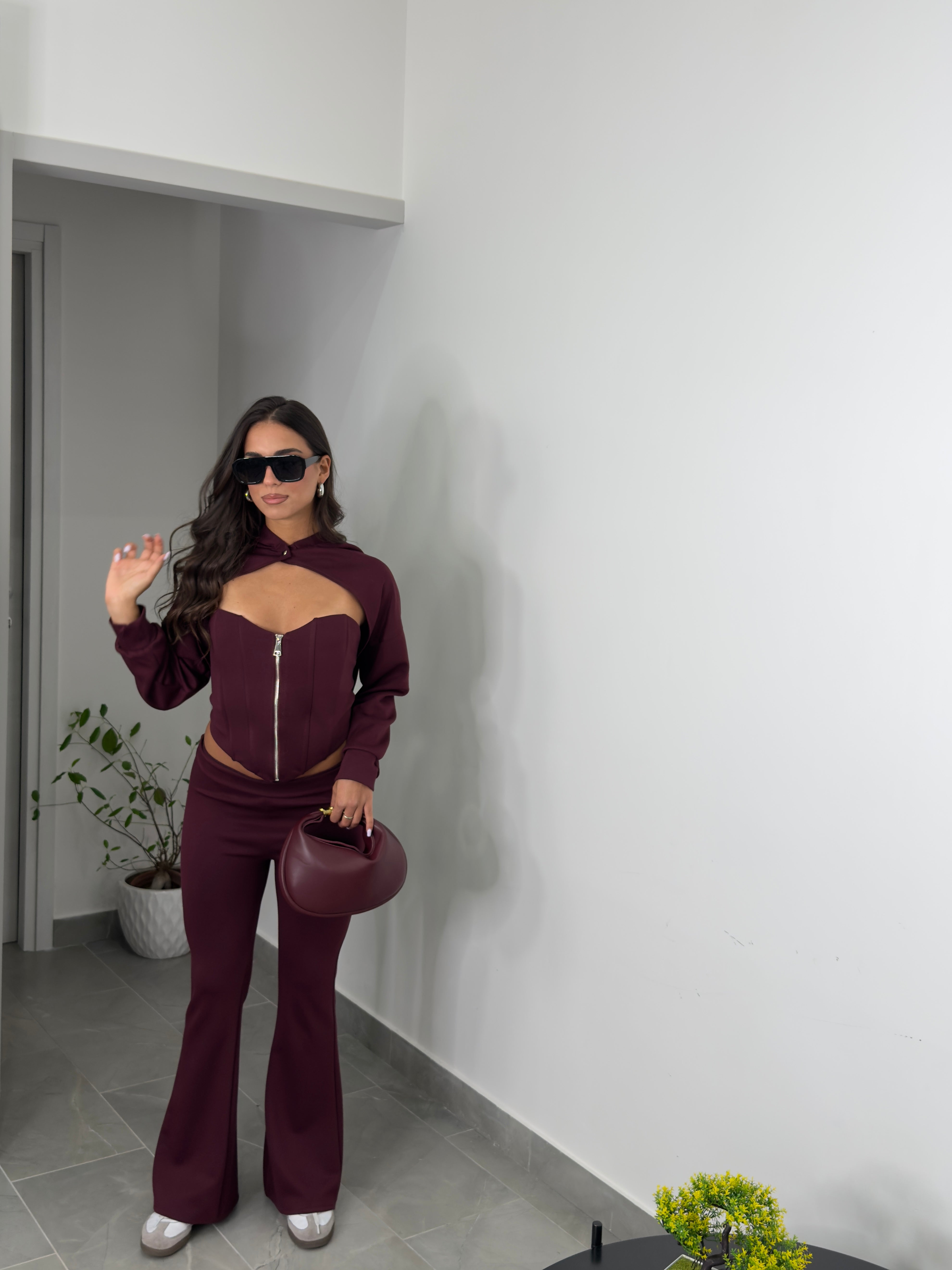 Coordinato Comfy Marrone Nero Blu Bordeaux