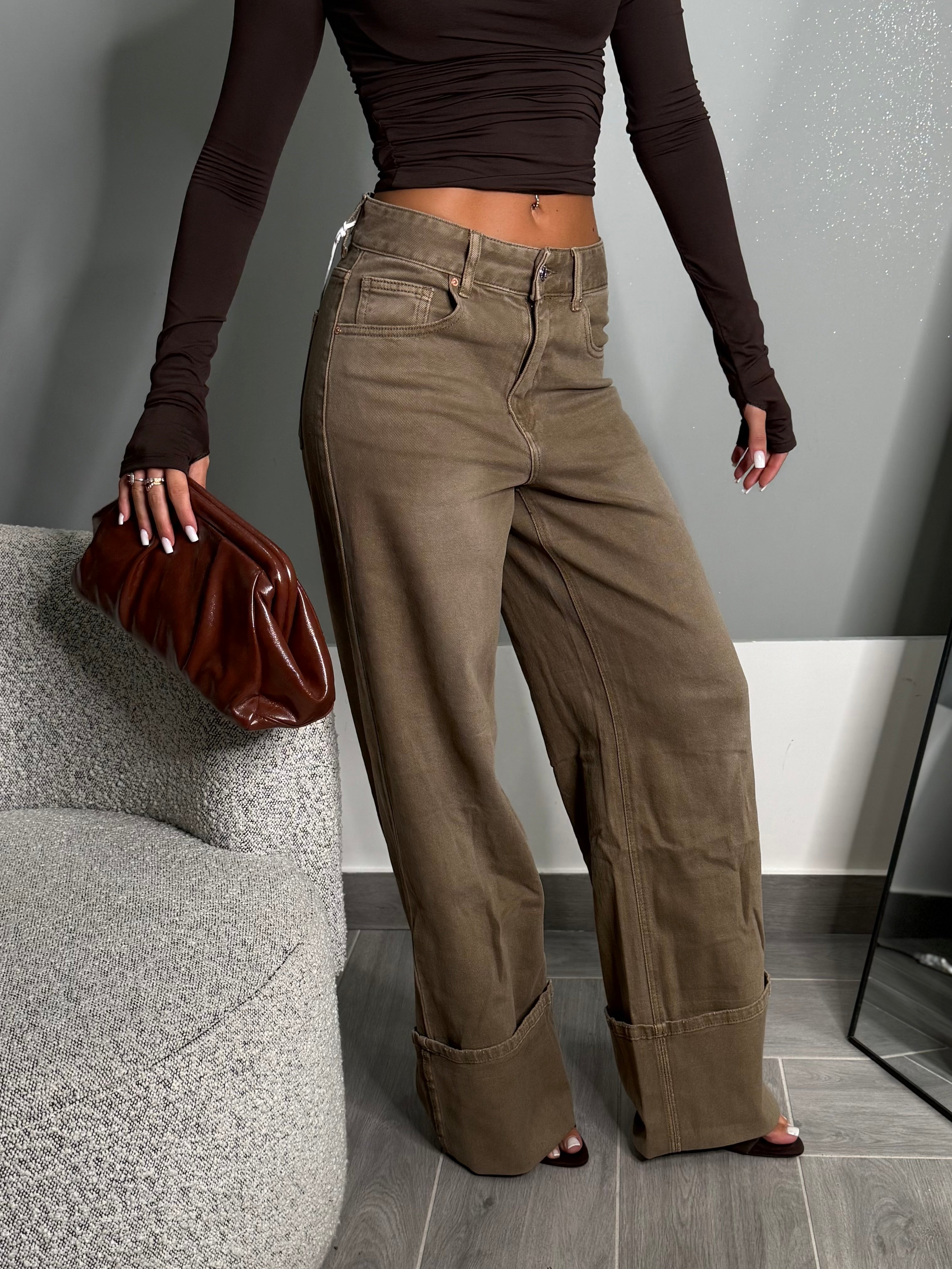 Jeans Piegone Marrone e Sabbia