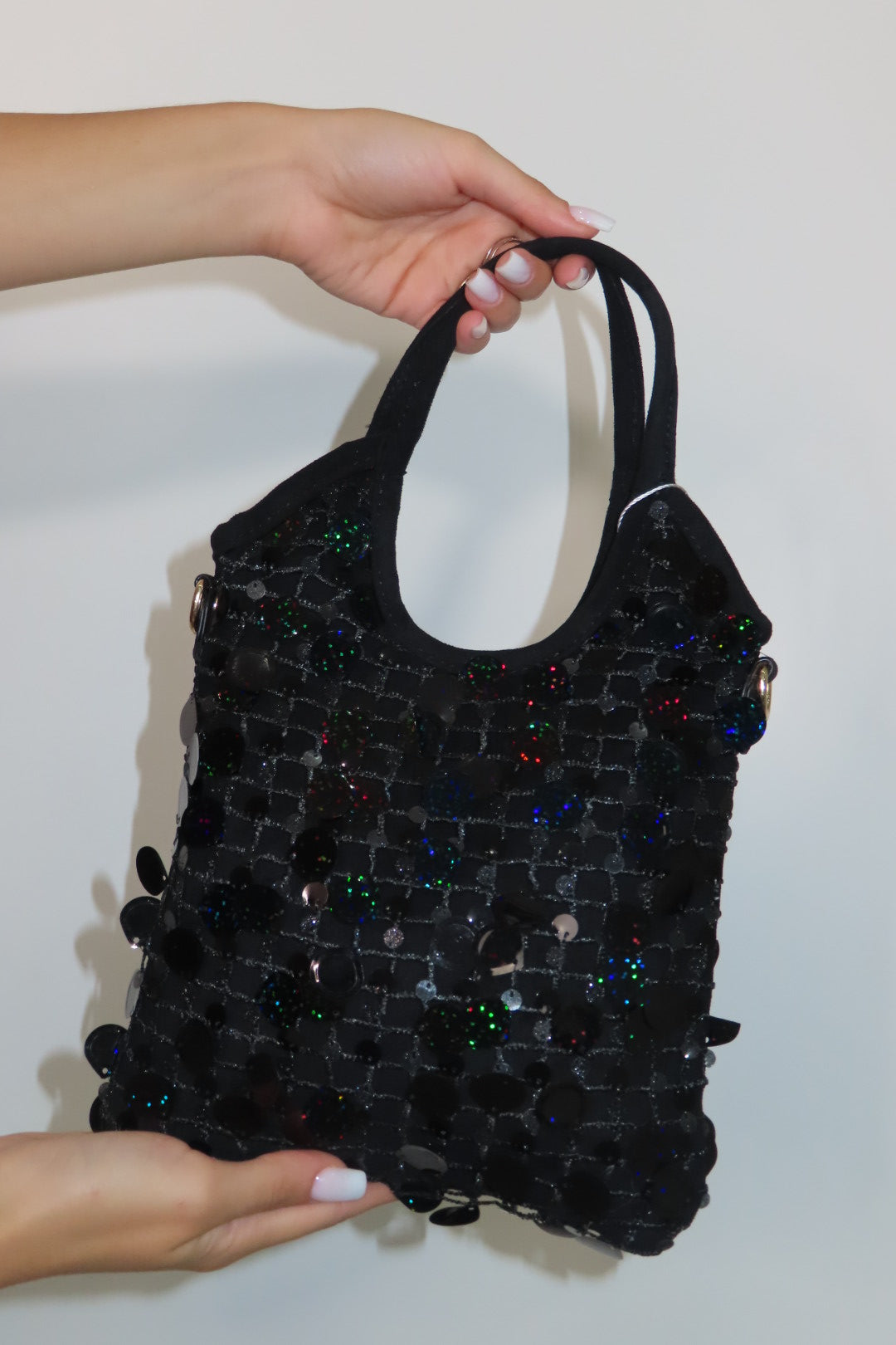 Mini Bag Pag Paillettes Marrone Bordeaux Nera