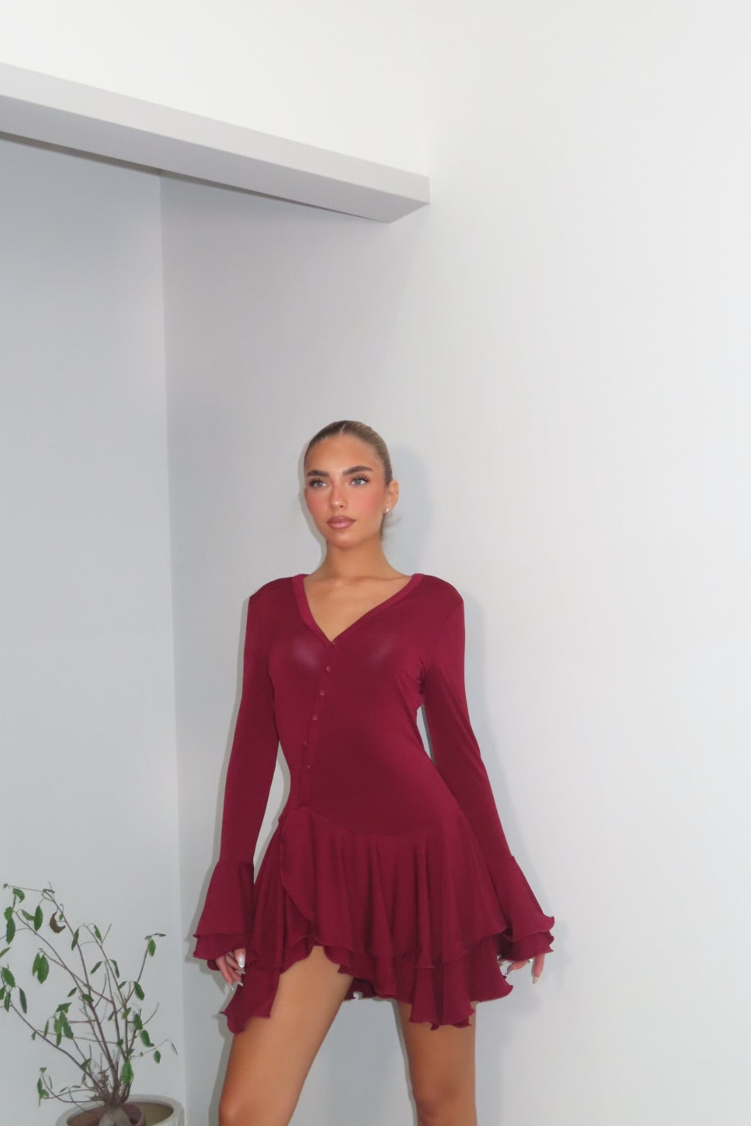 Mini dress amour cioccolato e bordeaux