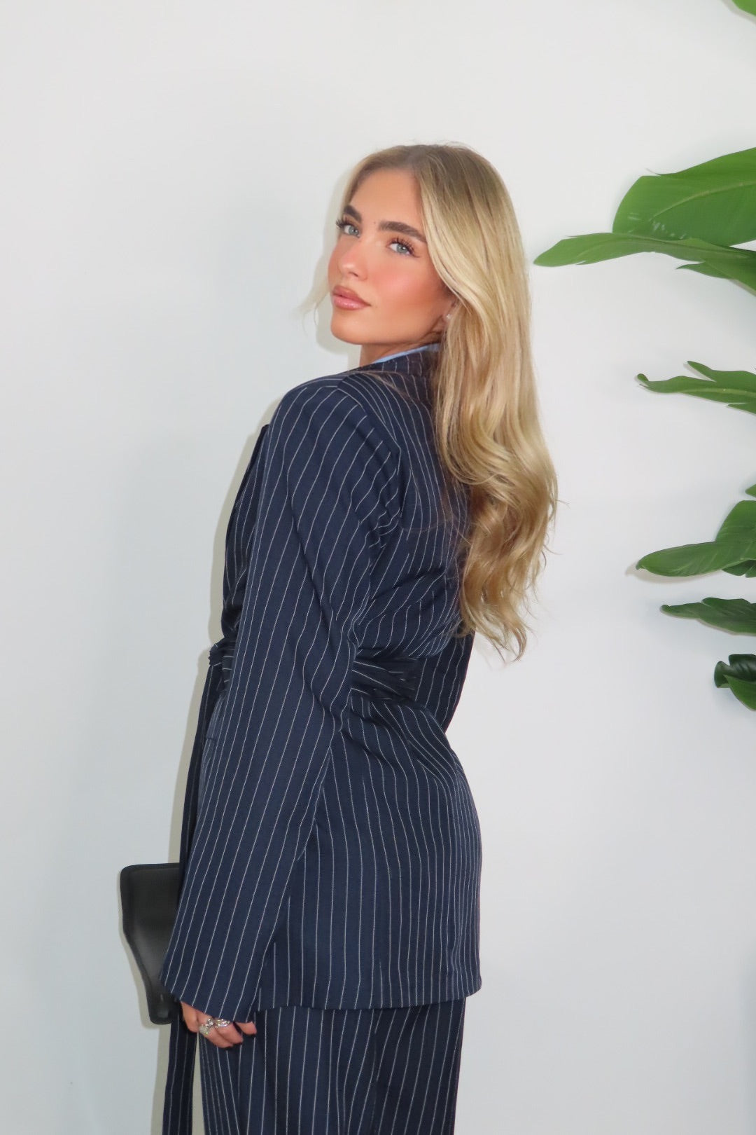 Tailleur Serena Gessato bordeaux e blu