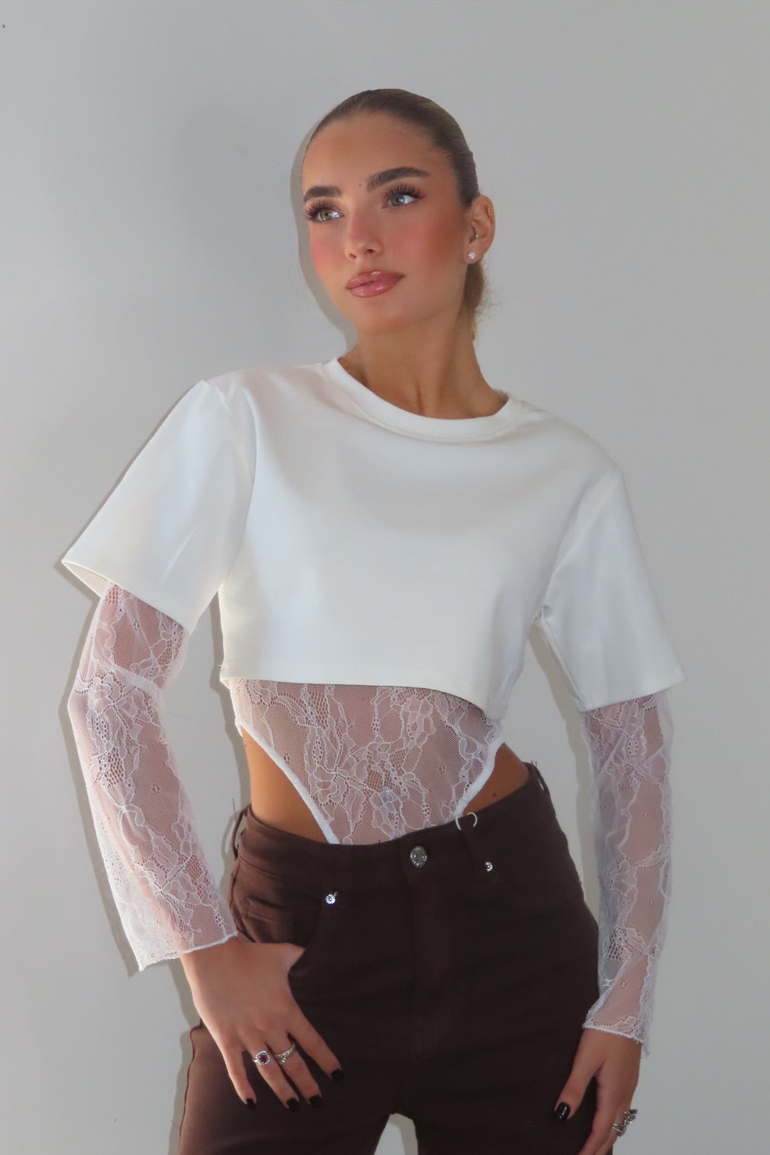 Body Pizzo Nera Blu Bordeaux Marrone e Bianca