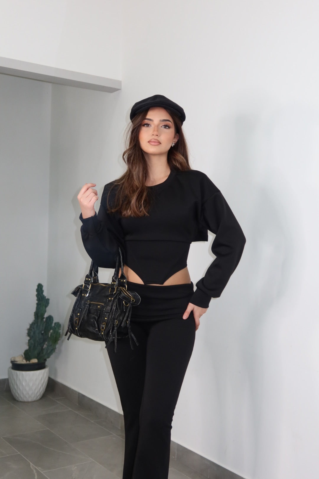 Coordinato Sabrina Bordeaux Nero marrone