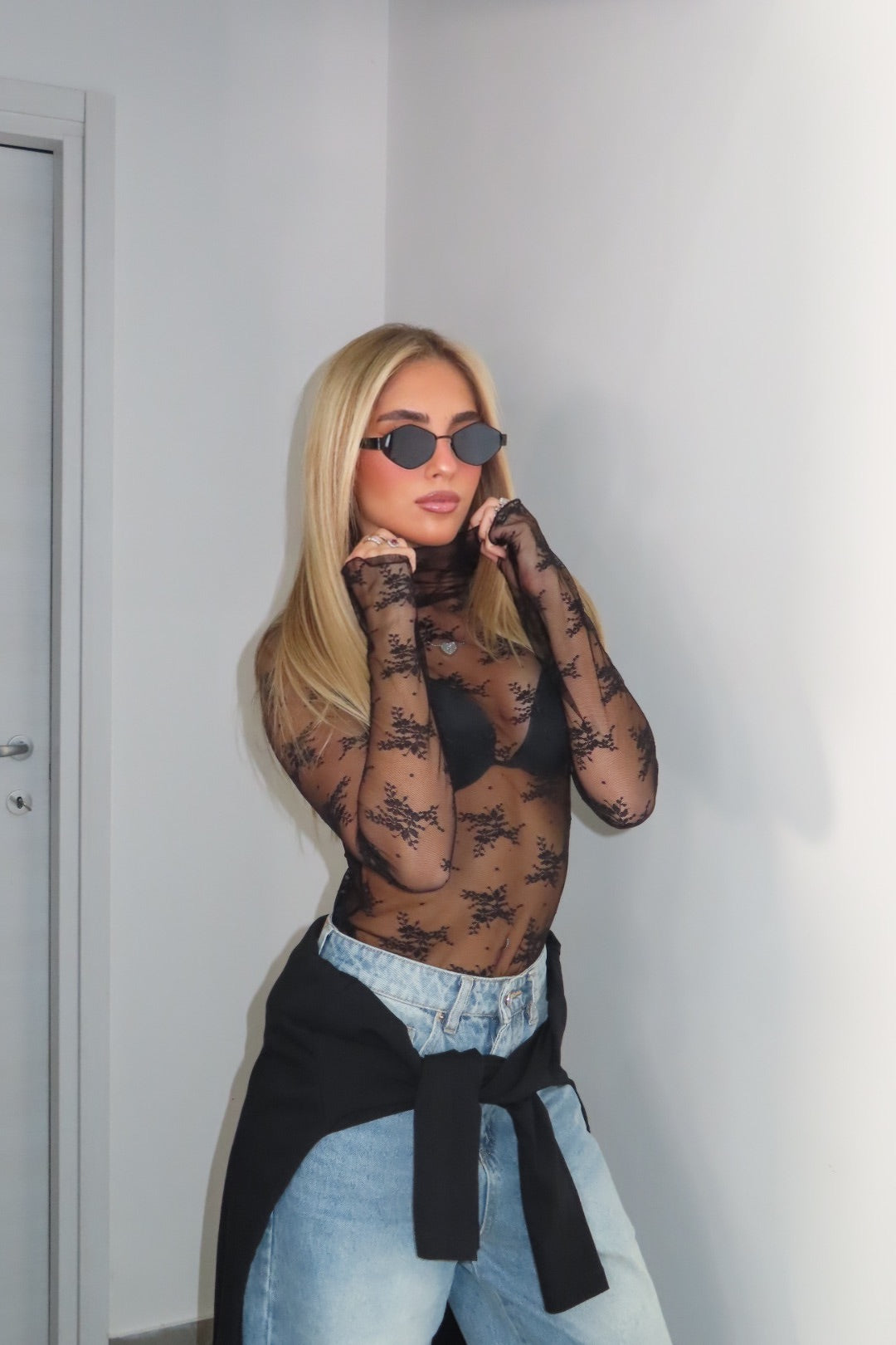 Maglia Pizzo Nera e Bianca