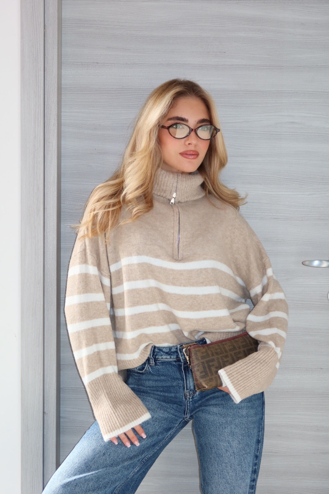 Maglione Ariana Grey Tortora Beige Grigio chiaro