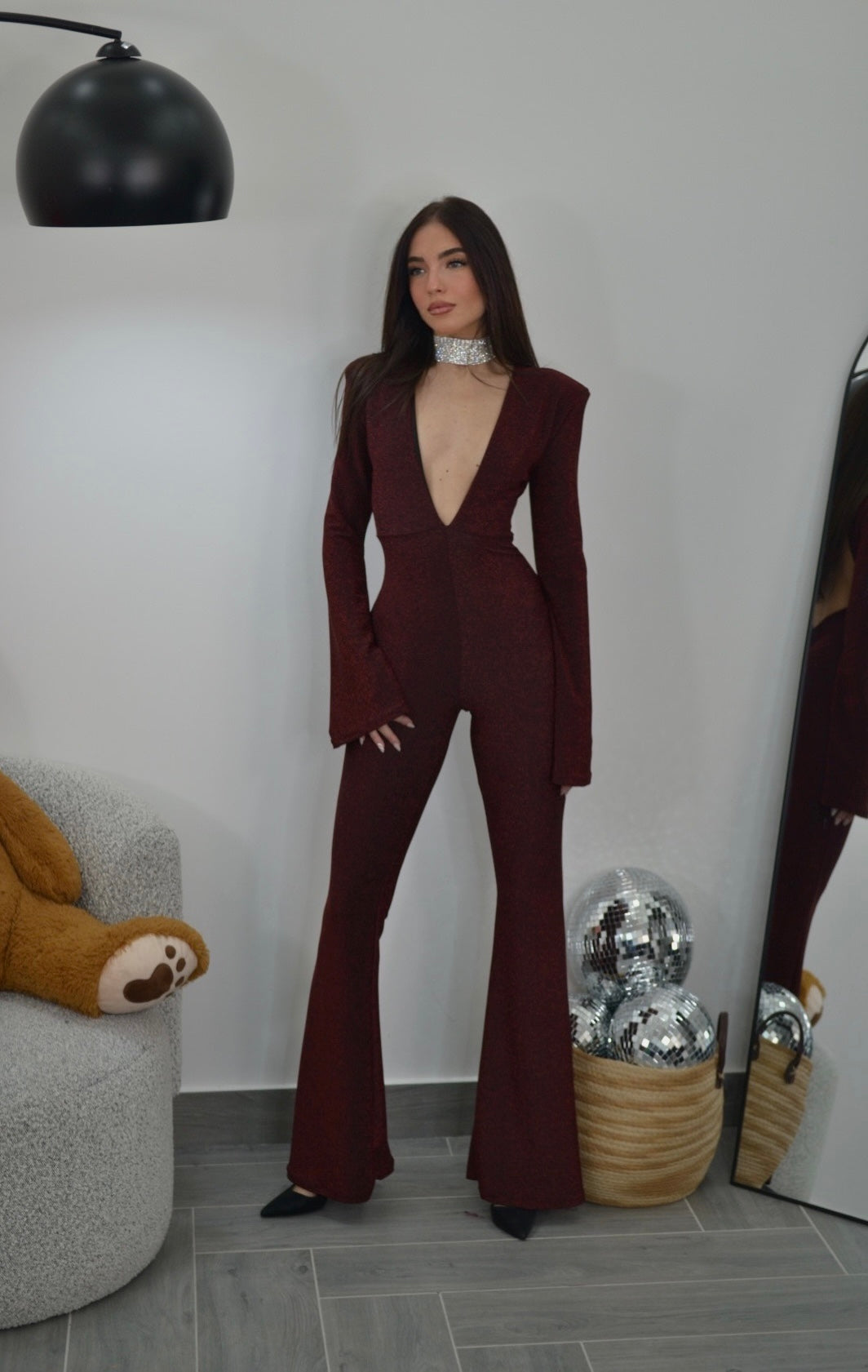 Jumpsuit Lurex Burgundy