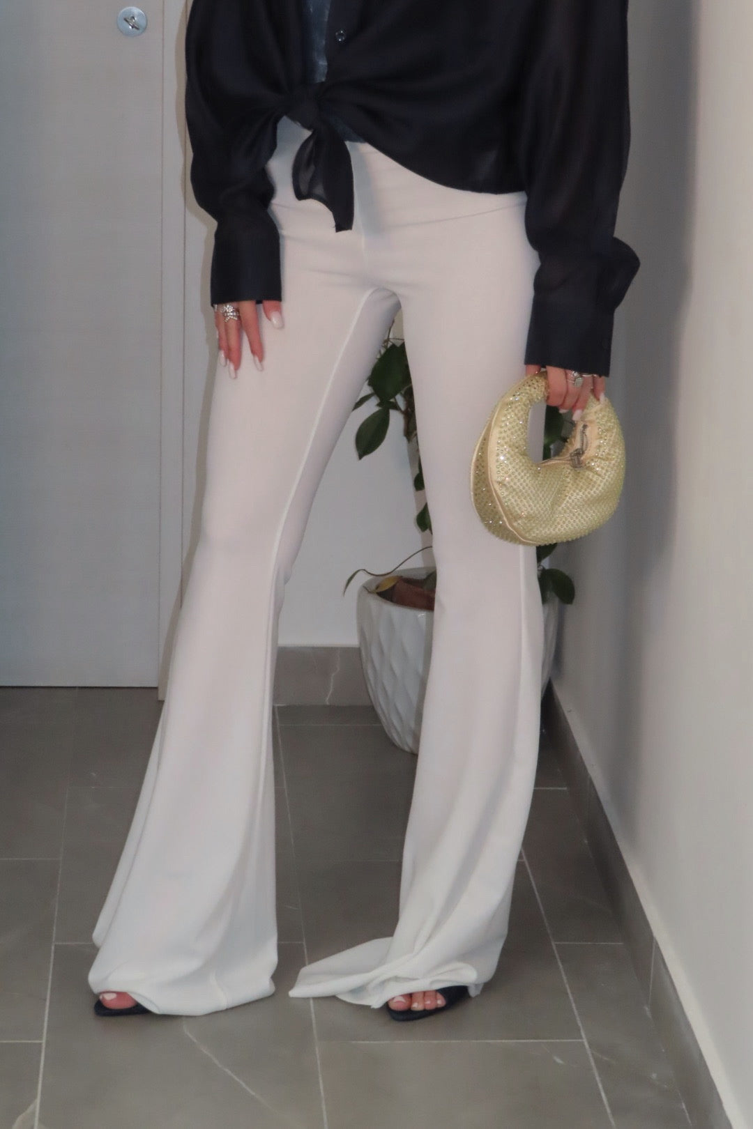 Pantalone zampa Bianco