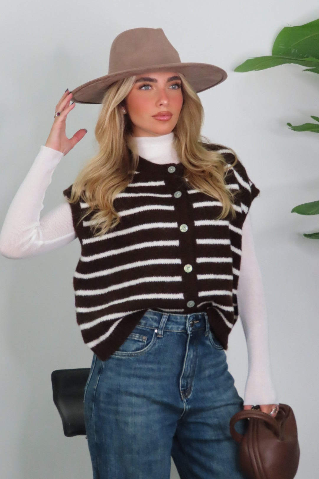 Gilet Lolita Rosa e Marrone Giallo Tortora
