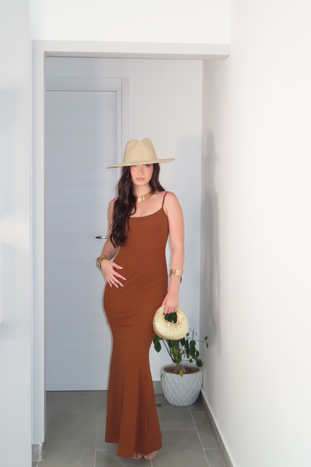 Maxi Dress Fit Cioccolato