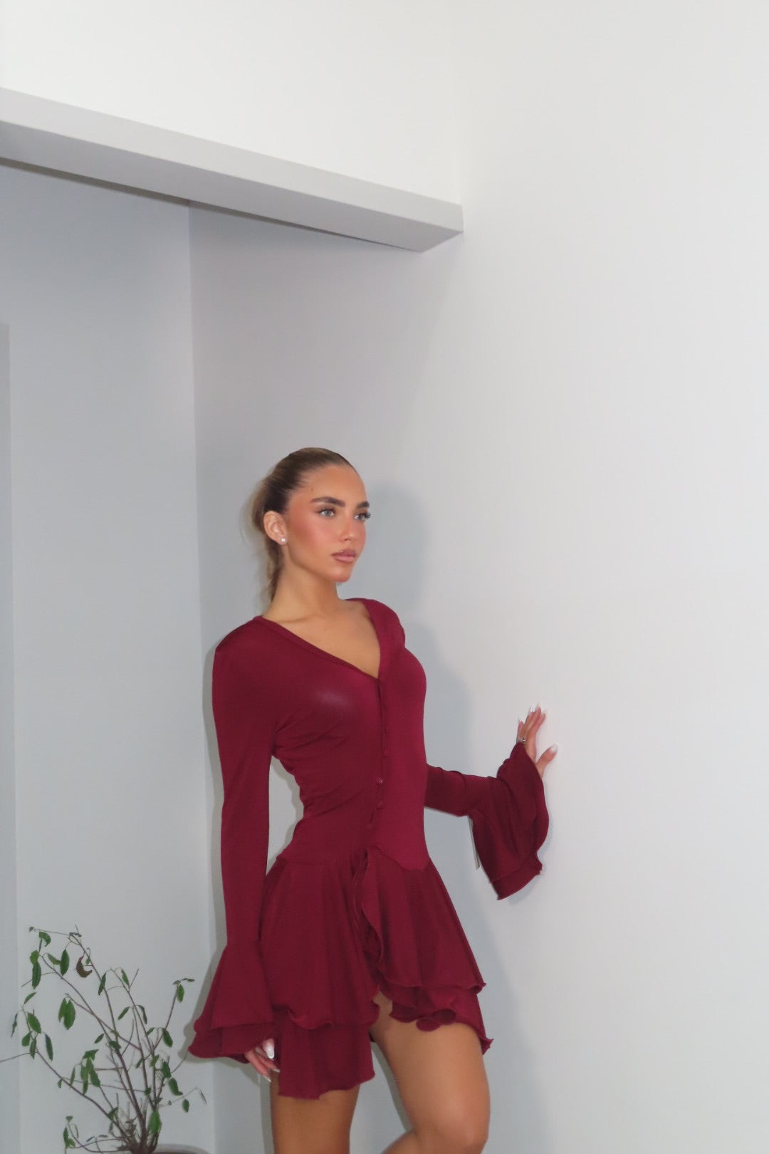 Mini dress amour cioccolato e bordeaux