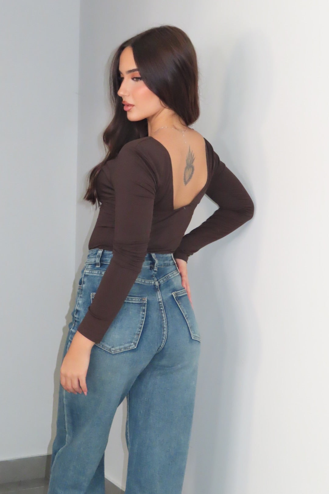 Maglia Elys Bordeaux marrone nero