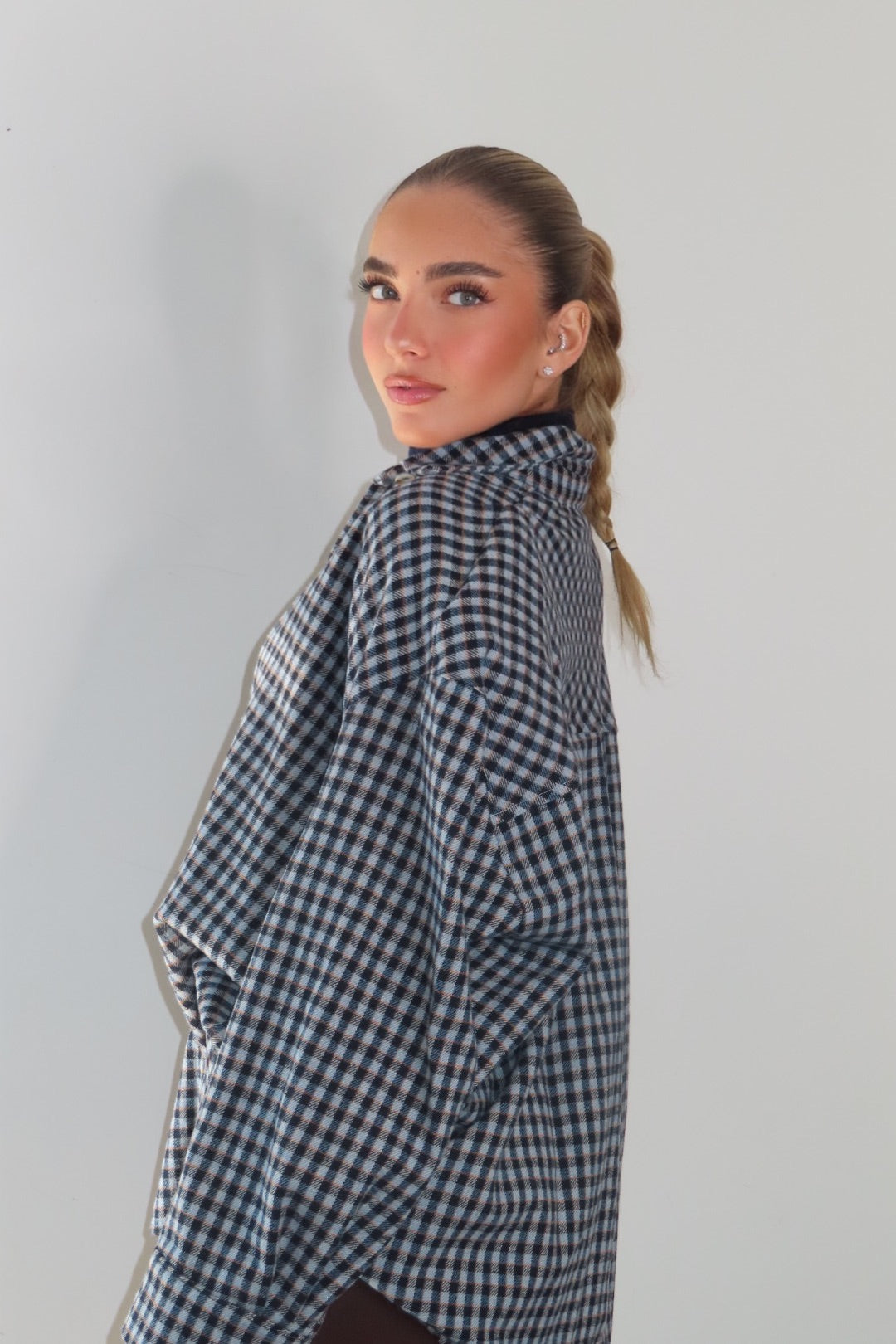 Maxi Camicione quadri spalline blu e Verde