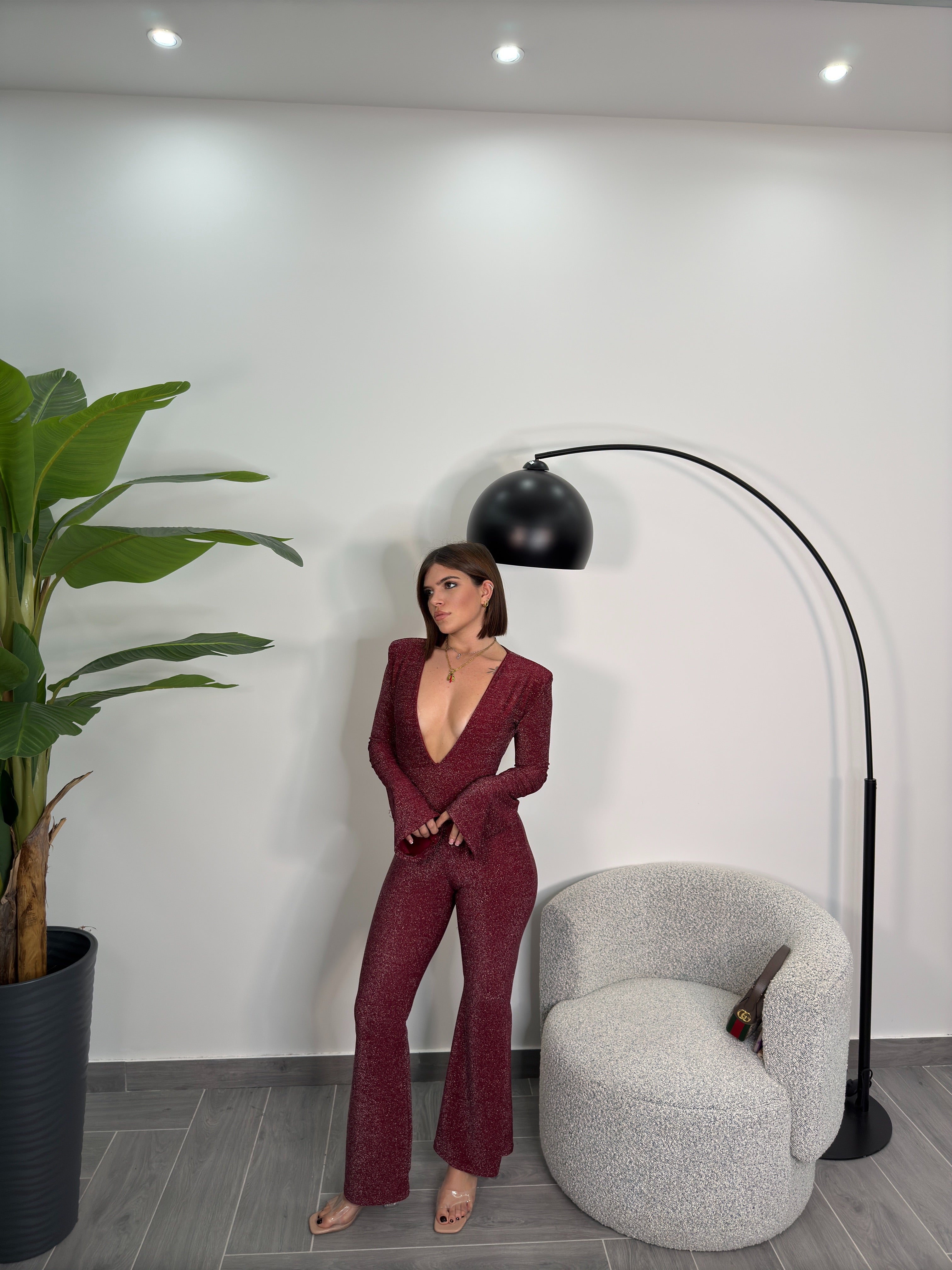 Jumpsuit Lurex Bordeaux