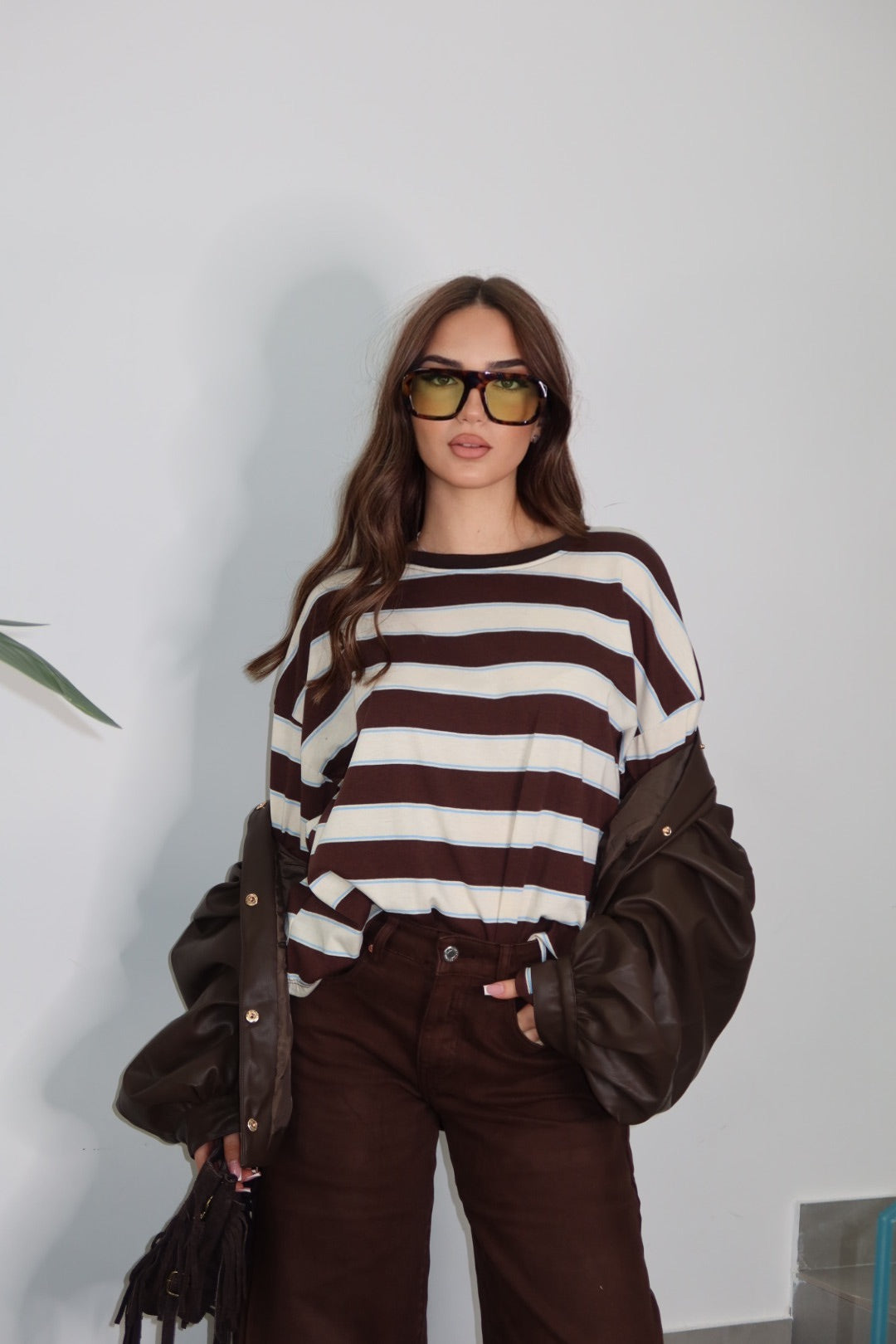 Maglia Nataly Blu e Marrone