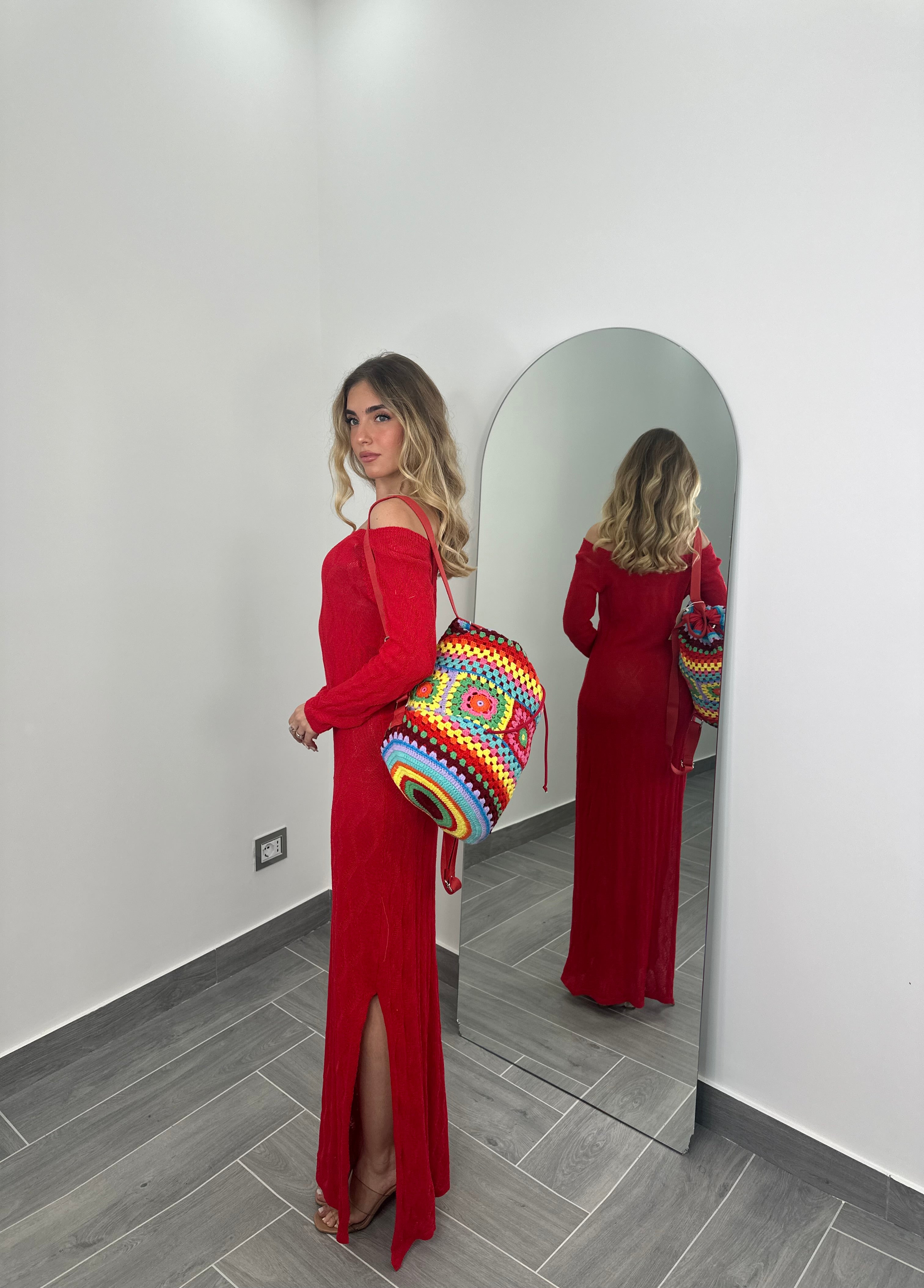 Maxi Dress Holidays Rosso